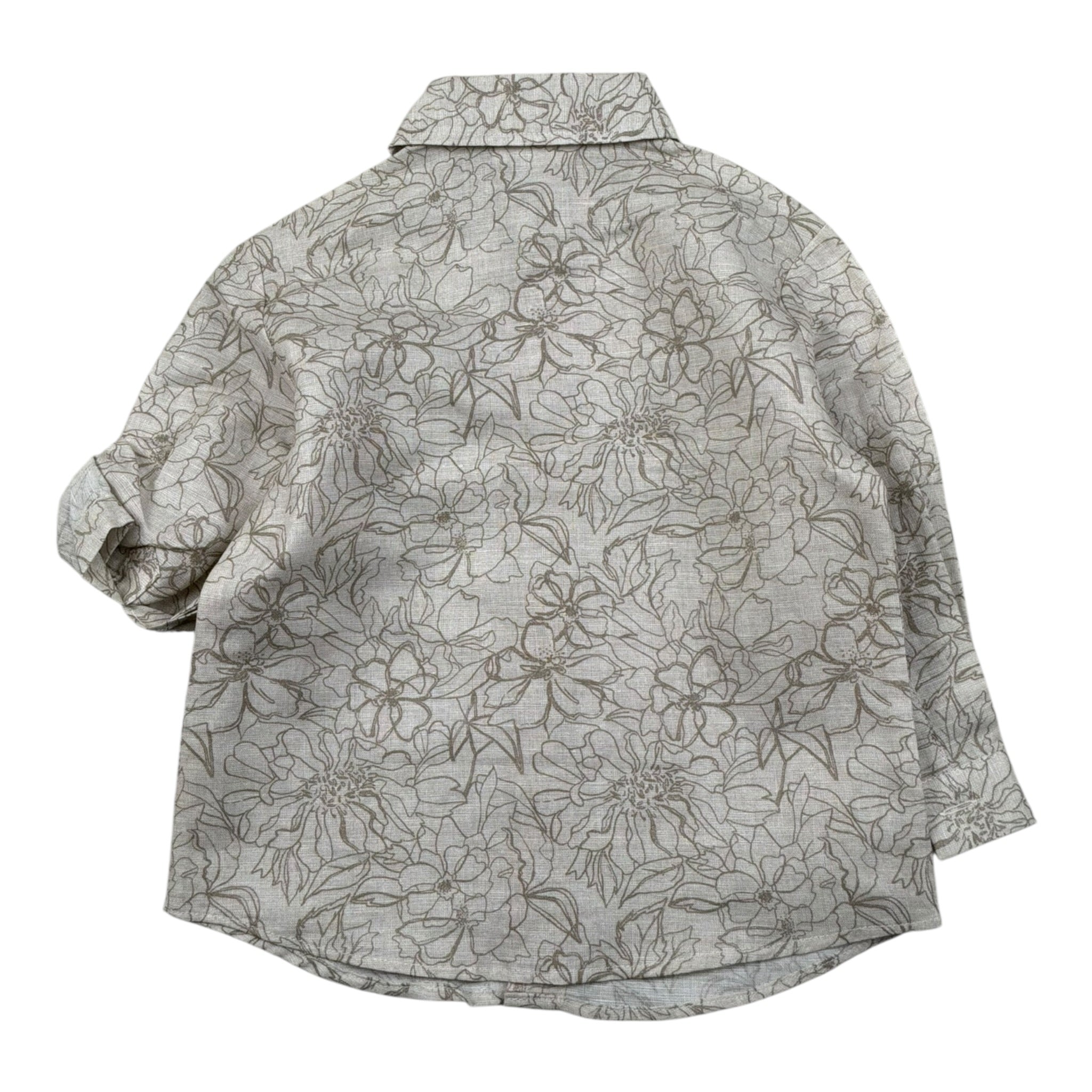 Lalalu' Camicia Manica Lunga tinta unita con Stampa Beige per Neonato CML130PBX BEIGE LALALU' 