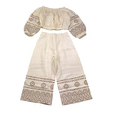 Lalalu' Completo 2 Pezzi Pantalone-Top per Bambina COML80PB PANNA LALALU' 