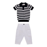 Lalalu' Completo 2 Pezzi Polo-Pantalone per Neonato CTL04P BIANCO/BLU LALALU' 