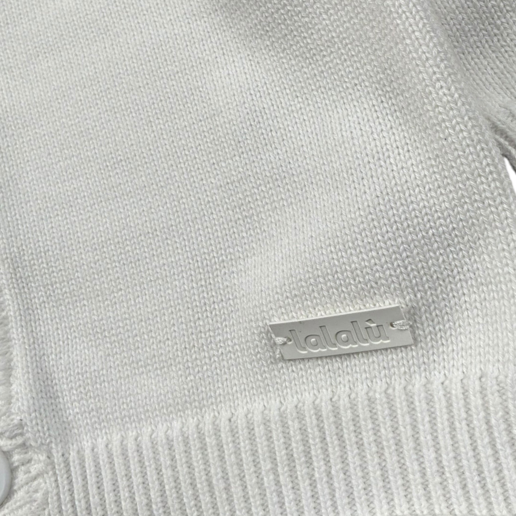 Lalalu' Cardigan tinta unita con Logo Bianco per Neonata MGL1P BIANCO LALALU' 