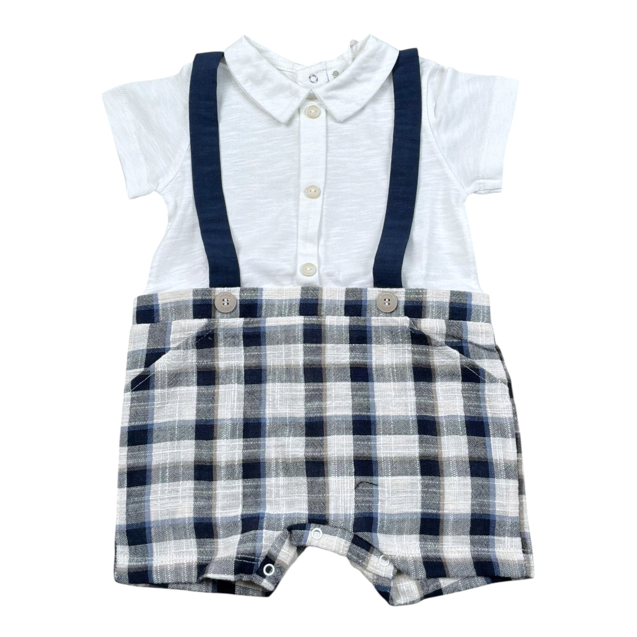 Lalalu' Pagliaccetto Mezza Manica Bicolore per Neonato PAL006PX BIANCO/BLU LALALU' 