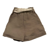Lalalu' Short Tinta Unita con Cintura per Bambina SHL70PB MARRONE LALALU' 