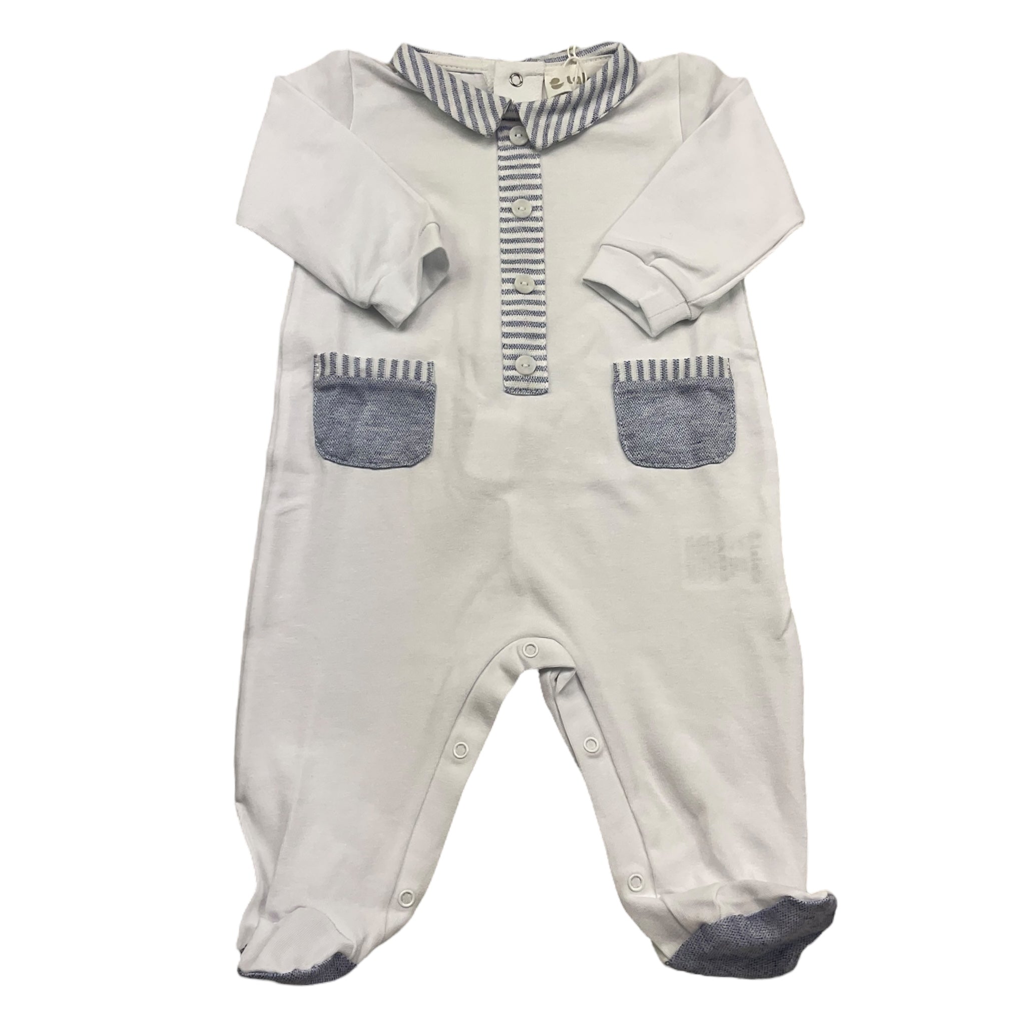 Lalalu' Tutina Manica Lunga Tinta Unita per Neonato TJL03P BIANCO LALALU' 