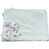 Le Bebe Coperta Tinta Unita con Fiocco per Neonata BG6219 BIANCO LE BEBE 