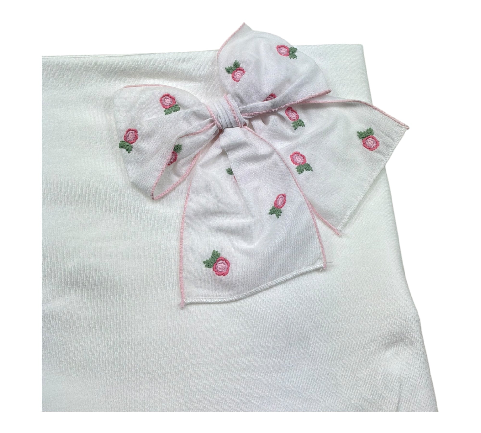Le Bebe Coperta Tinta Unita con Fiocco per Neonata BG6219 BIANCO LE BEBE 