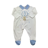 Le Bebe' Tutina Tinta Unita con Stampa E Colletto per Neonato LBB4888 BIANCO LE BEBE' 