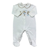Le Bebe Tutina Manica Lunga Tinta Unita con Stampa per Neonato LBB5271 BIANCO LE BEBE 