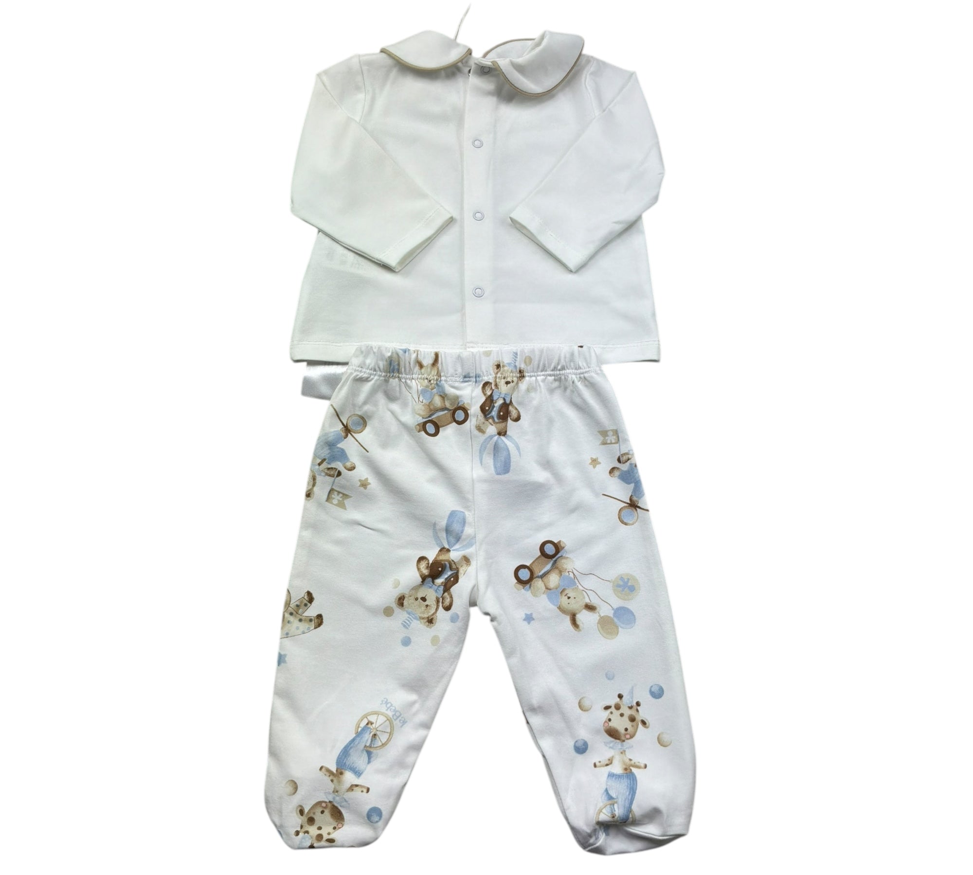 Le Bebe Completo 2 Pezzi Shirt-Ghettina Tinta Unita per Neonato LBB5273 BIANCO LE BEBE 