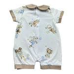 Le Bebe Pagliaccetto Mezza Manica Tinta Unita con Stampe per Neonato LBB5289 BIANCO LE BEBE 