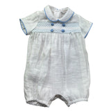 Le Bebe Pagliaccetto Mezza Manica Tinta Unita con Bottoni per Neonato LBB5406 BIANCO LE BEBE 