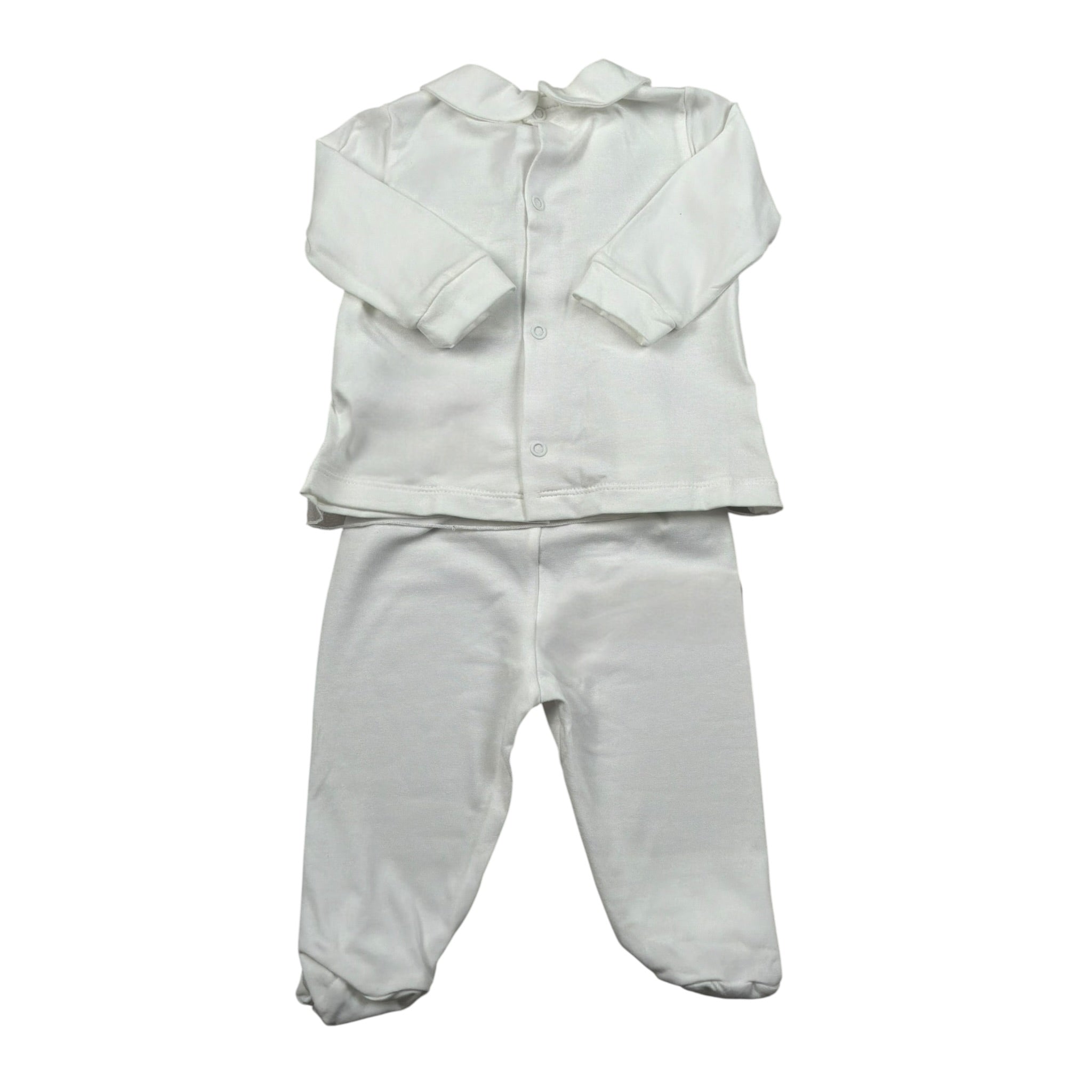 Le Bebe Completo 2 Pezzi Shirt-Ghettina Tinta Unita per Neonata LBF5594 BIANCO LE BEBE 