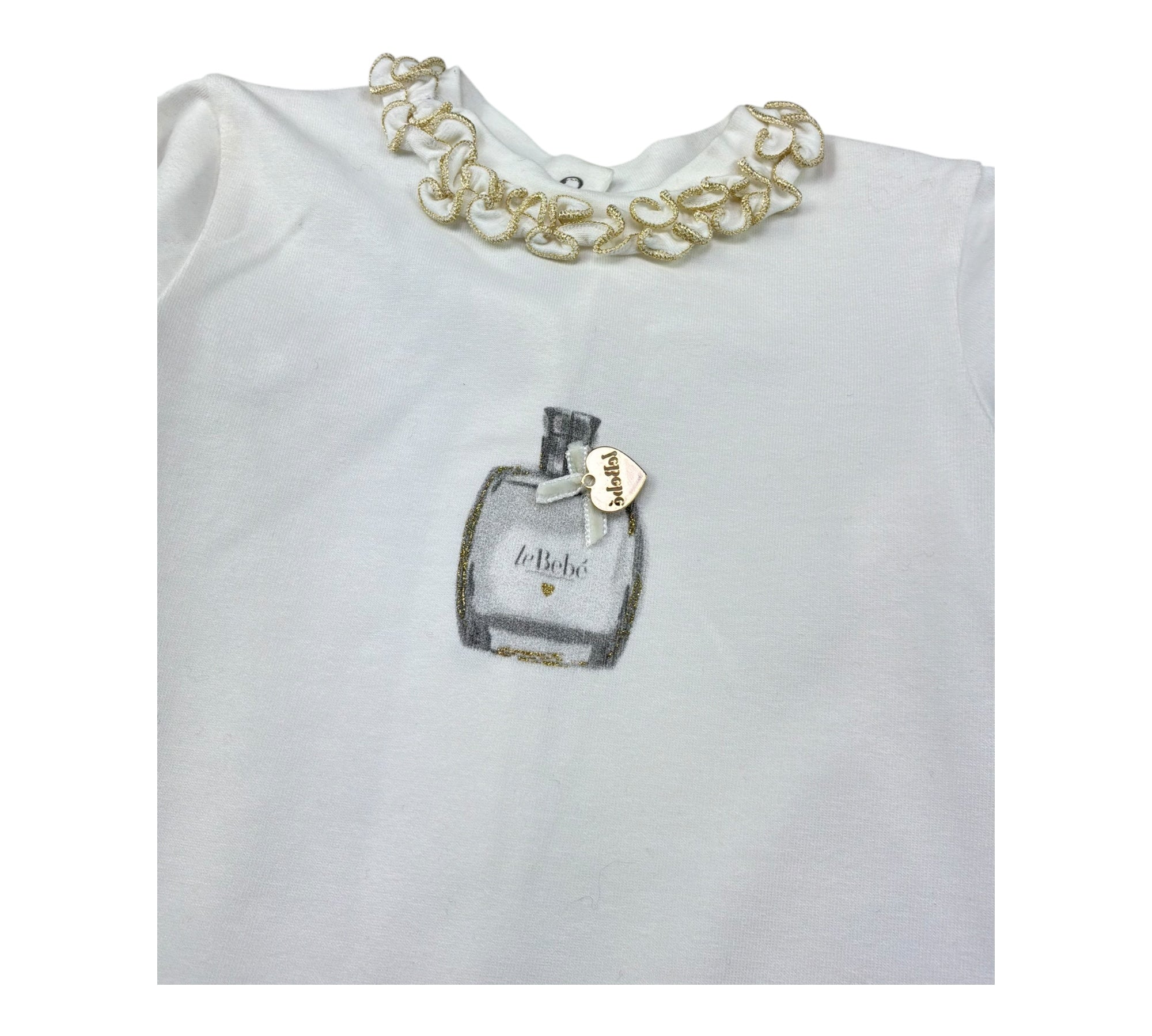 Le Bebe Abito Manica Lunga Tinta Unita con Gonna Tulle per Neonata LBG0465 BIANCO LE BEBE 