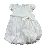 Le Bebe Abito Mezza Manica Tinta Unita con Tulle per Neonata LBG0576 BIANCO LE BEBE 