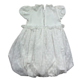 Le Bebe Abito Mezza Manica Tinta Unita con Tulle per Neonata LBG0576 BIANCO LE BEBE 
