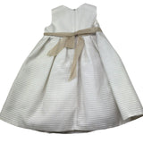 Le Bebe Abito Mezza Manica Tinta Unita con Fiocco per Neonata LBG0632 PANNA LE BEBE 