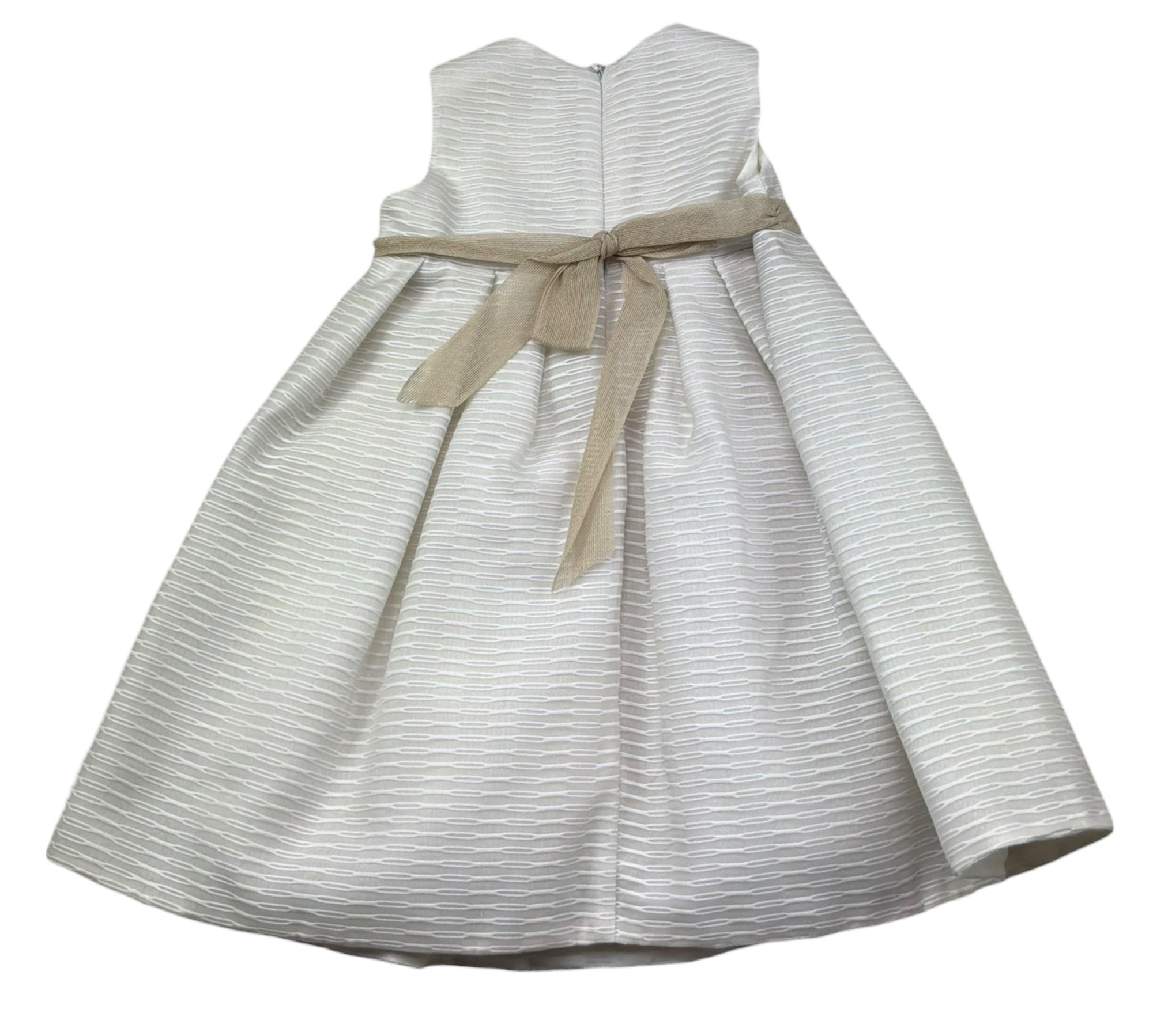 Le Bebe Abito Mezza Manica Tinta Unita con Fiocco per Neonata LBG0632 PANNA LE BEBE 