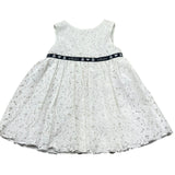 Le Bebe Abito Giromanica Tinta Unita con Ricami per Neonata LBG0695 BIANCO LE BEBE 