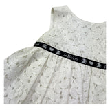Le Bebe Abito Giromanica Tinta Unita con Ricami per Neonata LBG0695 BIANCO LE BEBE 