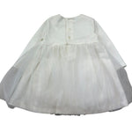 Le Bebe Abito Manica Lunga Tinta Unita con Gonna In Tulle per Neonata LBG1047 BIANCO LE BEBE 
