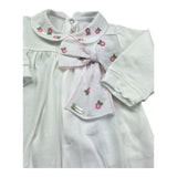 Le Bebe Tutina Manica Lunga Tinta Unita con Ricami per Neonata LBG6216 BIANCO LE BEBE 