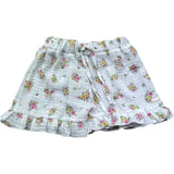 Le Bebe Short Tinta Unita Fantasia Floreale per Neonata LBG6253 BIANCO LE BEBE 