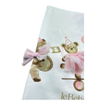 Le Bebe Coperta Tinta Unita con Stampe per Neonata LBG6259 BIANCO LE BEBE 