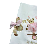Le Bebe Coperta Tinta Unita con Stampe per Neonata LBG6259 BIANCO LE BEBE 