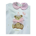 Le Bebe Pagliaccetto Mezza Manica Tinta Unita con Stampa per Neonata LBG6261 BIANCO LE BEBE 
