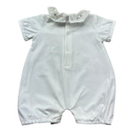 Le Bebe Pagliaccetto Mezza Manica Tinta Unita con Ricami per Neonata LBG6306 BIANCO LE BEBE 