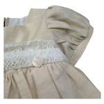 Le Bebe Abito Mezza Manica Tinta Unita con Cinturino per Neonata LBG6324 BEIGE LE BEBE 
