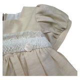 Le Bebe Abito Mezza Manica Tinta Unita con Cinturino per Neonata LBG6324 BEIGE LE BEBE 
