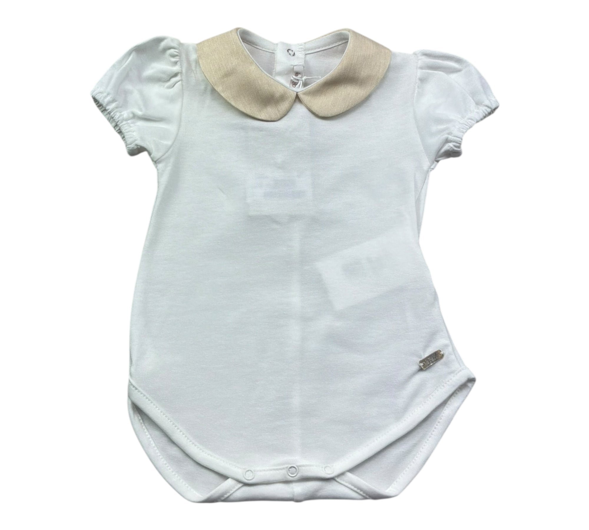 Le Bebe Body Mezza Manica Tinta Unita con Colletto per Neonata LBG6338 BIANCO LE BEBE 