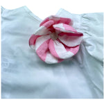 Le Bebe Camicia Mezza Manica Tinta Unita con Applicazione per Neonata LBG6354 BIANCO LE BEBE 