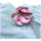 Le Bebe Camicia Mezza Manica Tinta Unita con Applicazione per Neonata LBG6354 BIANCO LE BEBE 