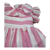 Le Bebe Abito Mezza Manica Fantasia A Righe per Neonata LBG6361 BIANCO/ROSA LE BEBE 
