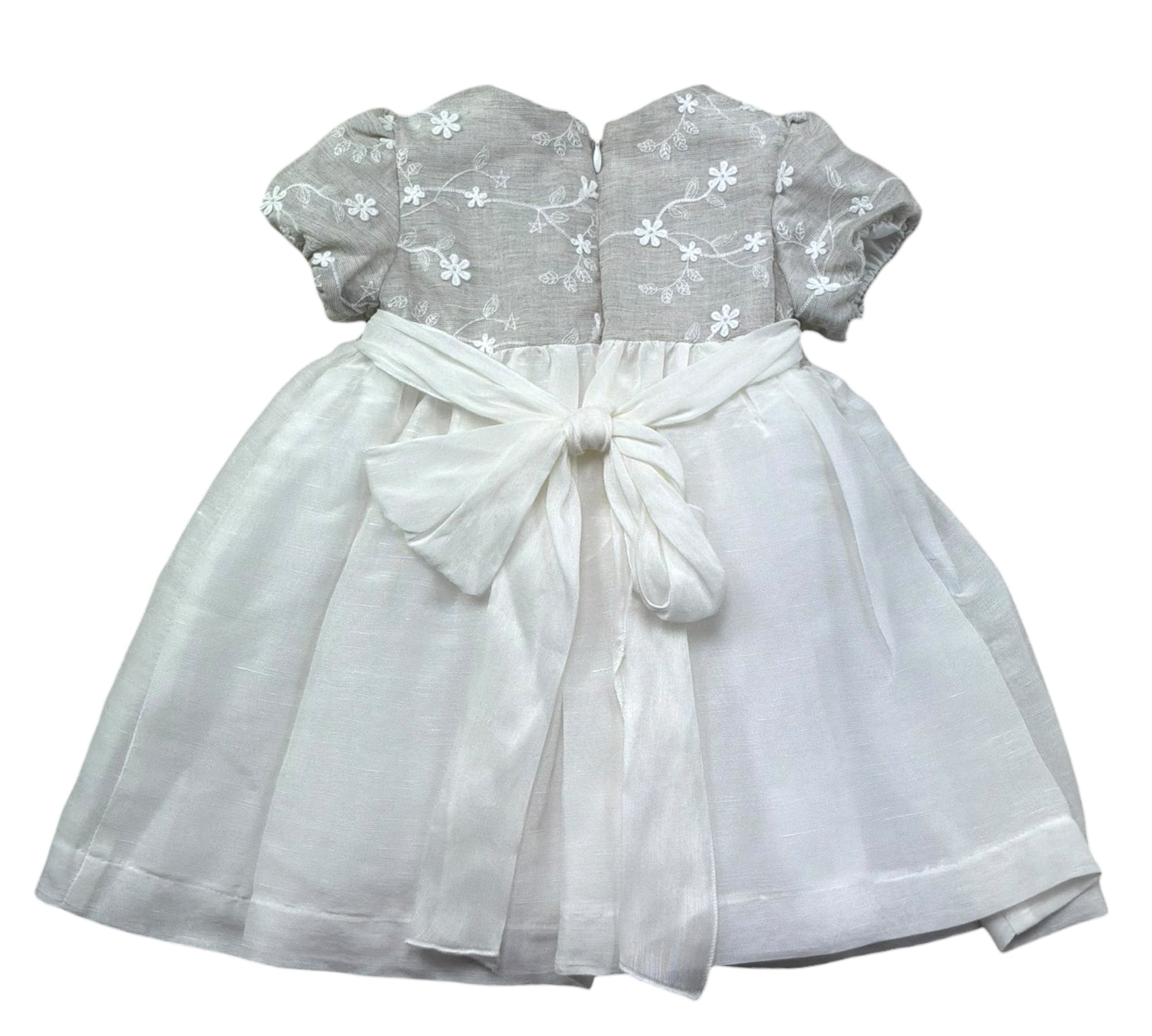 Le Bebe Abito Mezza Manica Ceriomiale con Ricami per Neonata LBG6374 BIANCO LE BEBE 