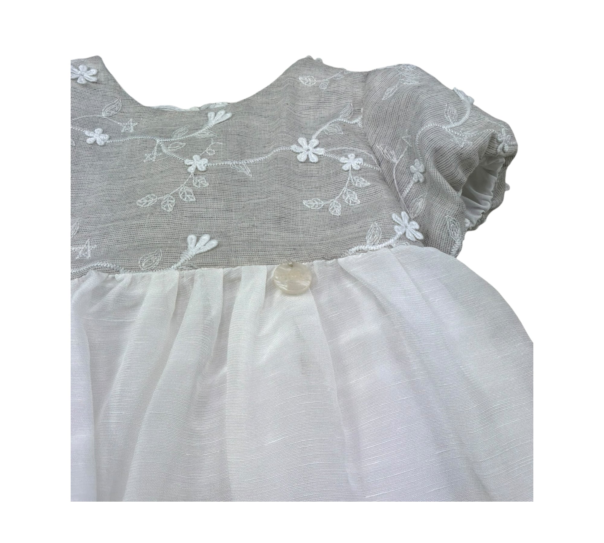 Le Bebe Abito Mezza Manica Ceriomiale con Ricami per Neonata LBG6374 BIANCO LE BEBE 