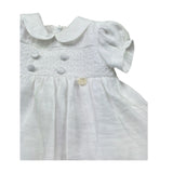 Le Bebe Abito Mezza Manica Tinta Unita con Ricami per Neonata LBG6384 BIANCO LE BEBE 