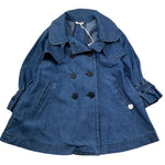 Le Bebe Cappotto In Denim Tinta Unita Doppiopetto per Neonata LBG6423 BLU LE BEBE 