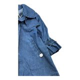 Le Bebe Cappotto In Denim Tinta Unita Doppiopetto per Neonata LBG6423 BLU LE BEBE 