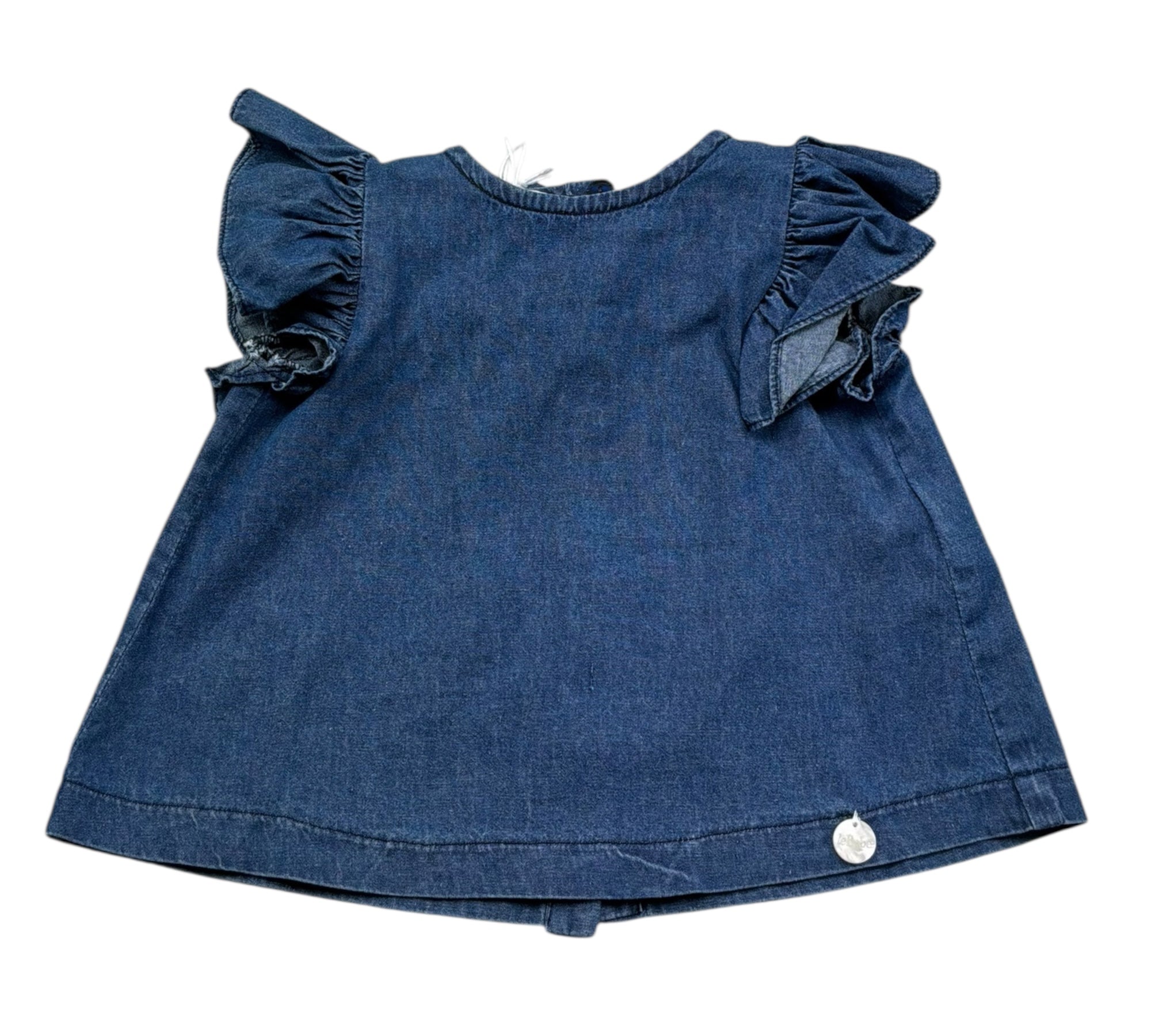 Le Bebe Camicia Giromanica Tinta Unita per Neonata LBG6424 BLU LE BEBE 