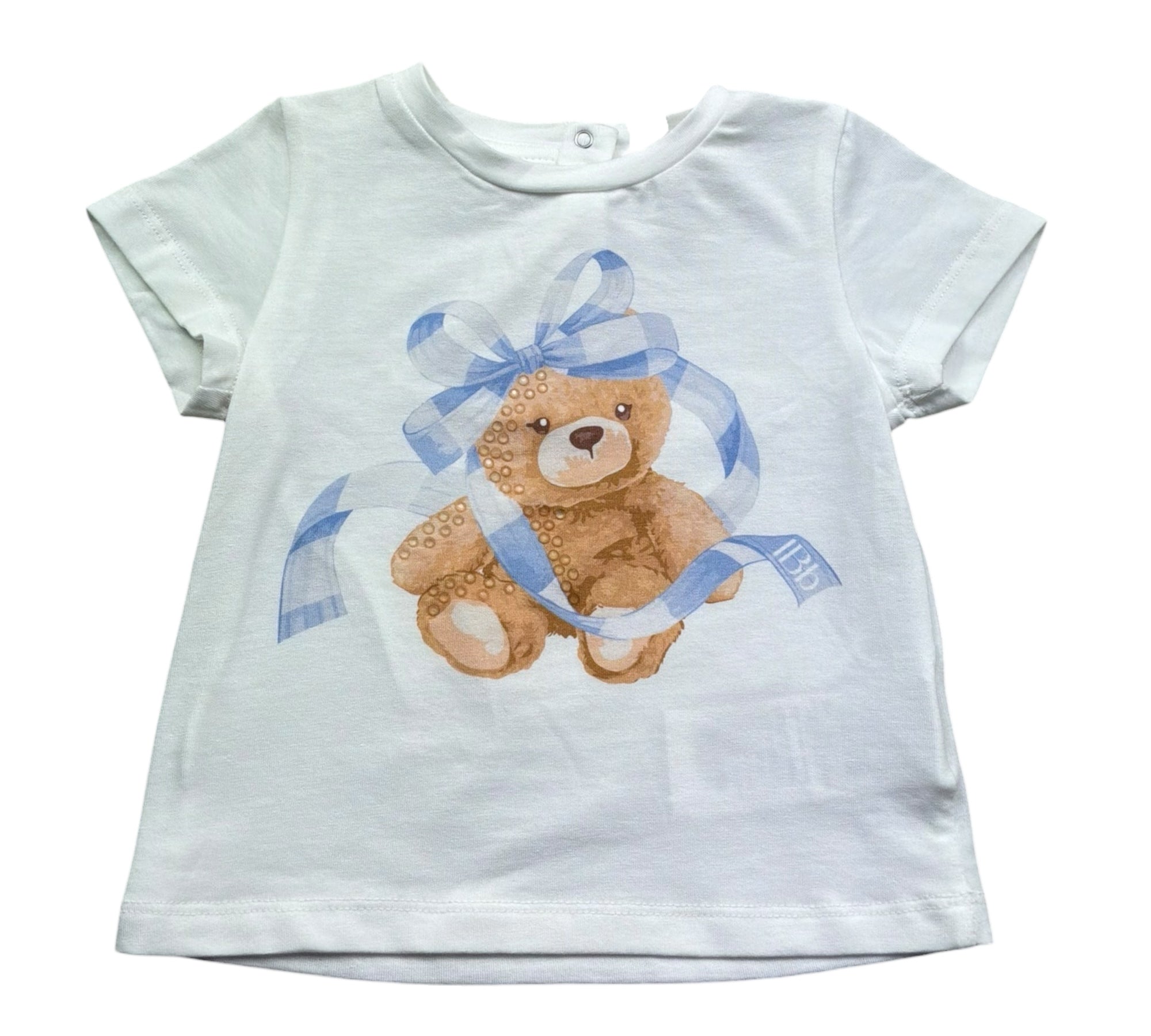 Le Bebe T-Shirt Girocollo Tinta Unita con Stampa per Neonata LBG6439 BIANCO LE BEBE 