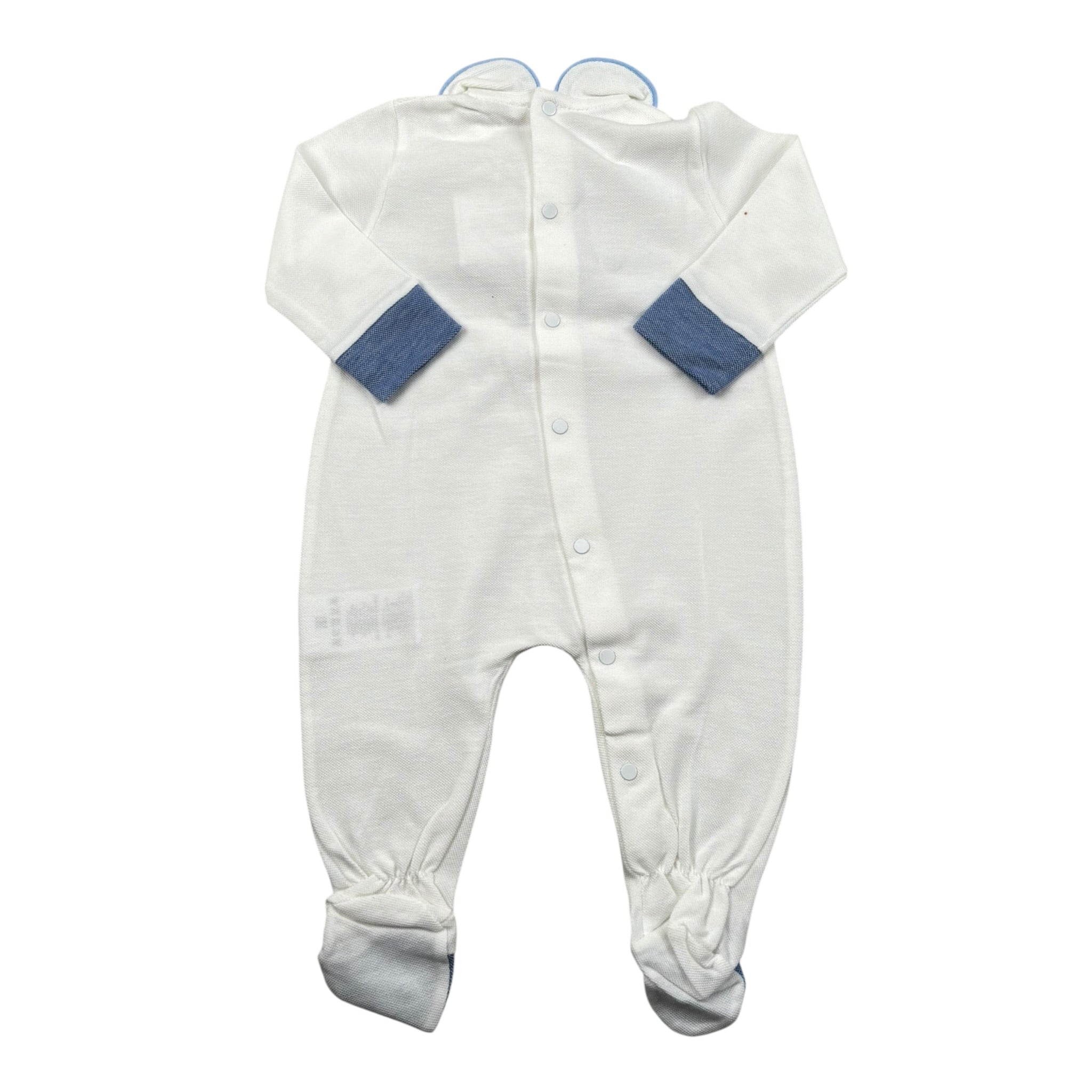Le Bebe' Tutina Tinta Unita con Stampa per Neonato LBB1640 BIANCO LE BEBE' 