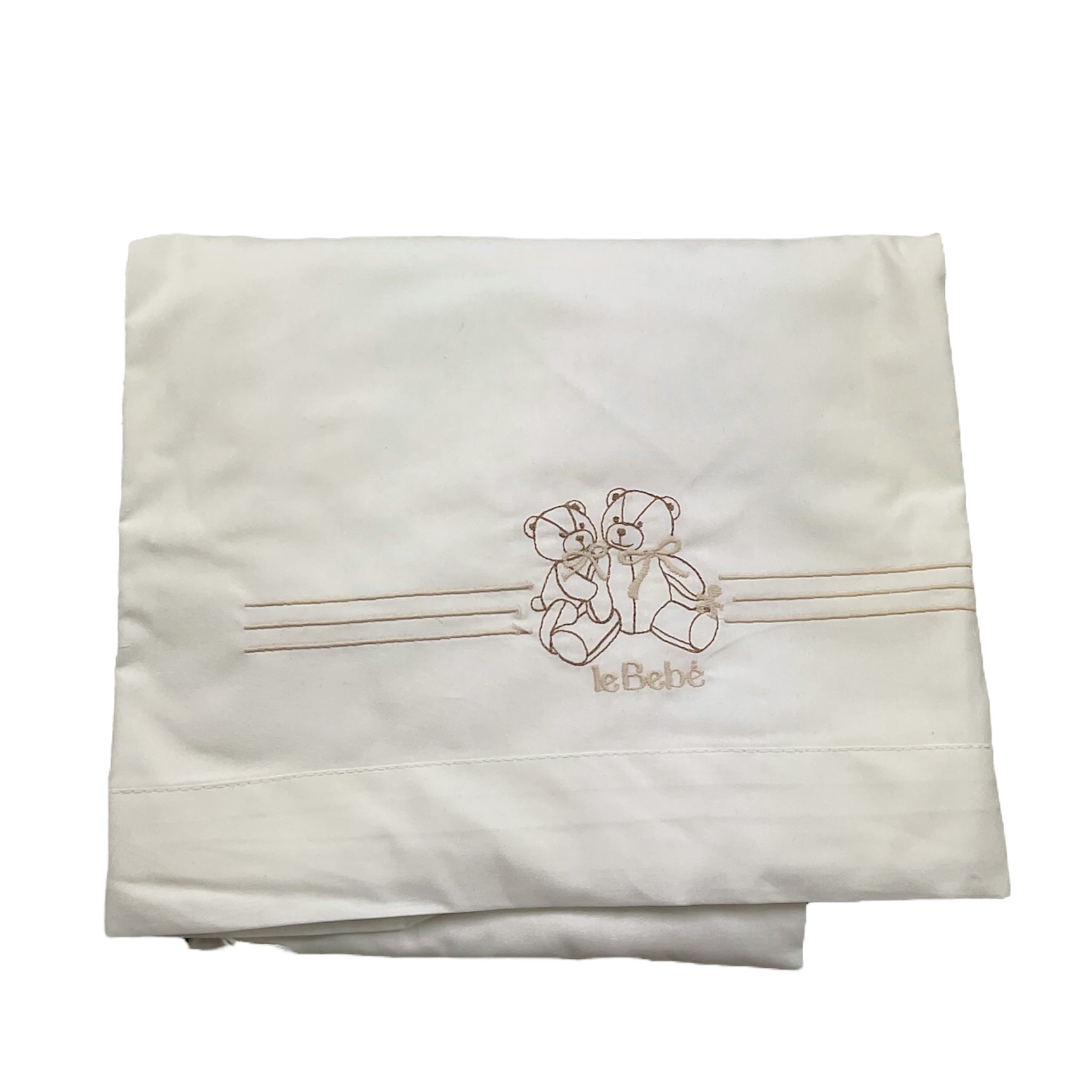 Le Bebe' Lenzuola Set 3 Pezzi Tinta Unita con Stampa per Neonato LBB4830 BIANCO LE BEBE' 