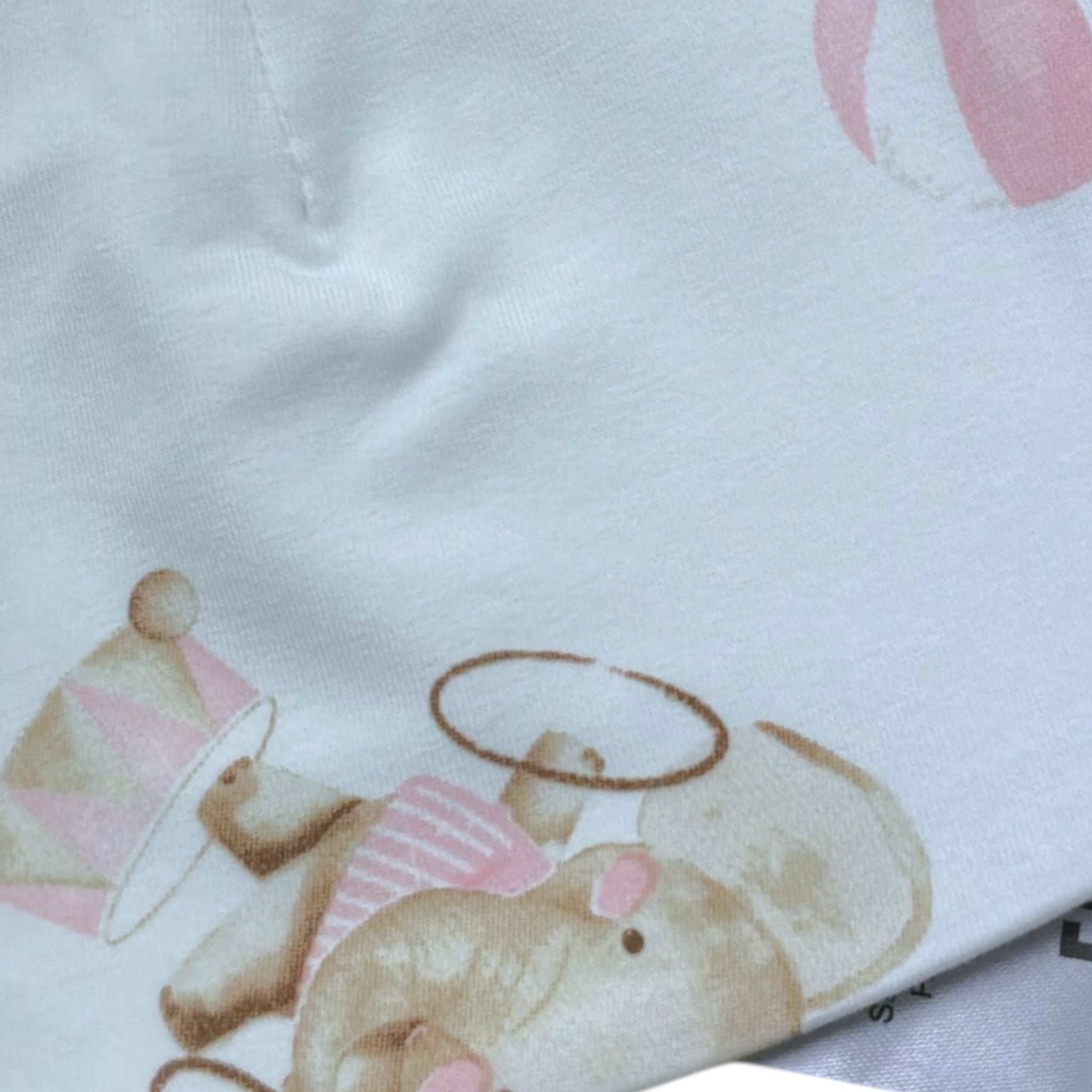 Le Bebe' Cappello Tinta Unita con Stampa per Neonata LBG6257 BIANCO LE BEBE' 