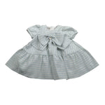 abito tinta unita con fantasia a righe LBG6320 AZZURRO LE BEBE' 