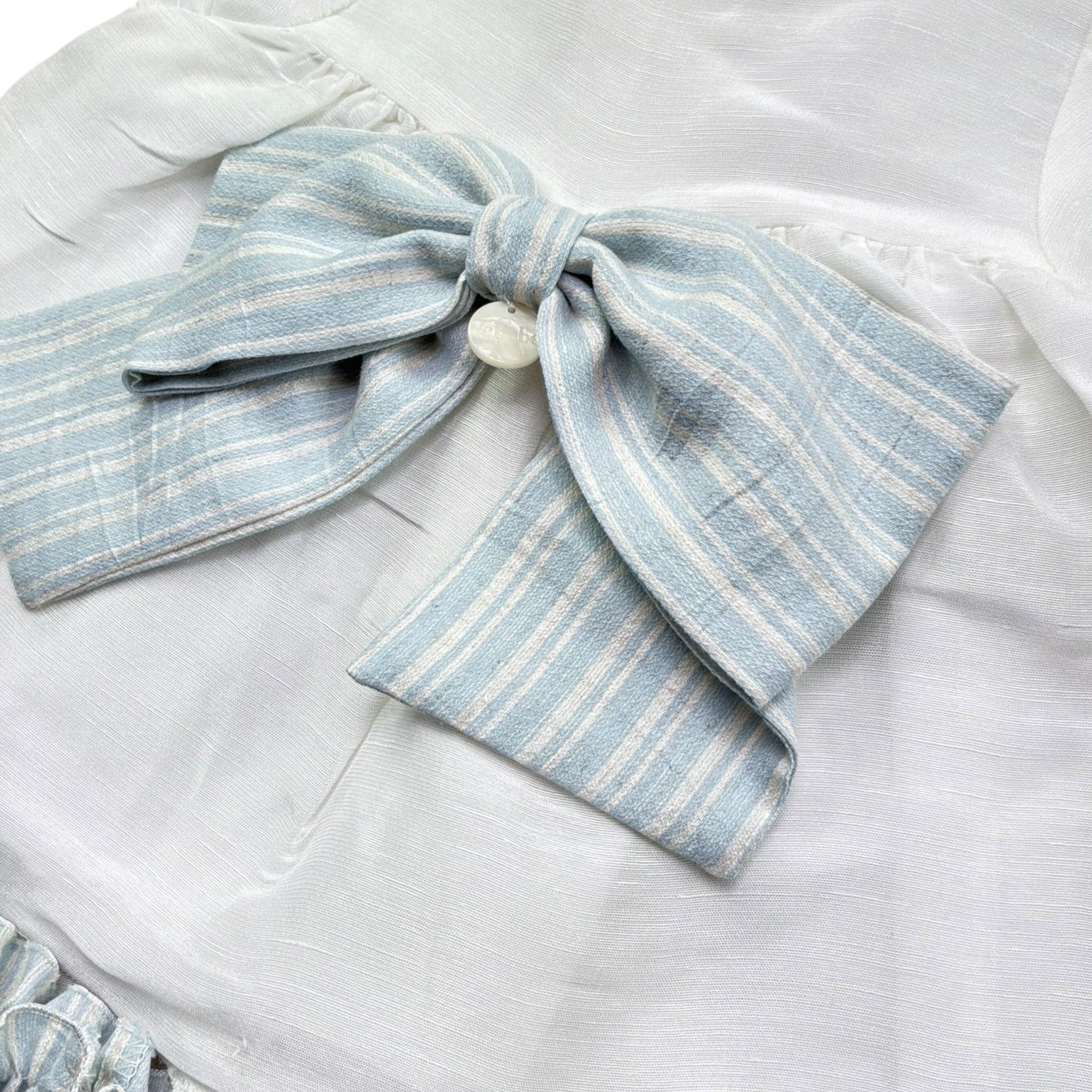 Le Bebe' Completo 2 Pezzi Camicia-Coulotte Bicolore per Neonata LBG6322 BIANCO/AZZURRO LE BEBE' 