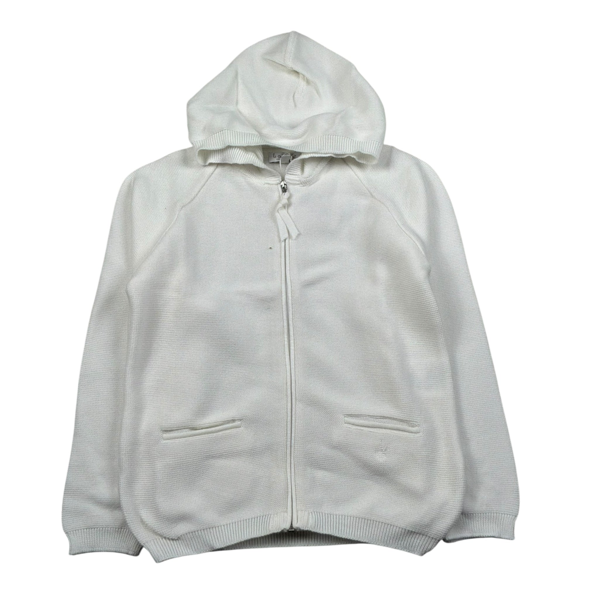Le Coconne Felpa In Filo con Zip E Cappuccio Tinta Unita per Bambino LCN1112 BIANCO LE COCONNE 