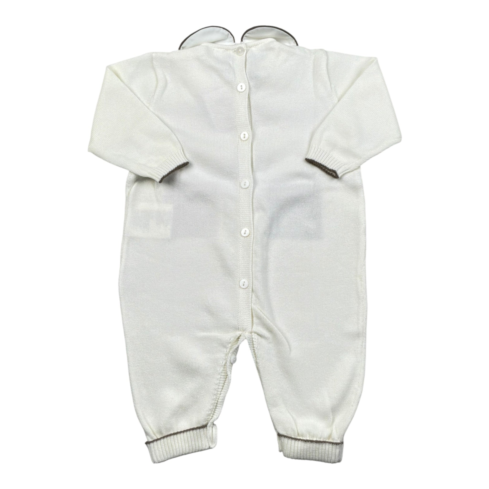 Le Coconne Tutina Tinta Unita con Colletto per Neonato LCN1495 PANNA LE COCONNE 
