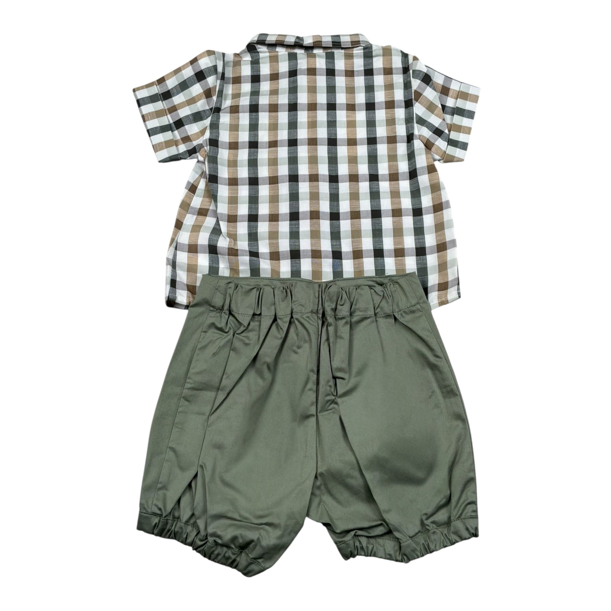 Le Coconne Completo 2 Pezzi Camicia-Bermuda per Neonato LCN1525 VERDE LE COCONNE 